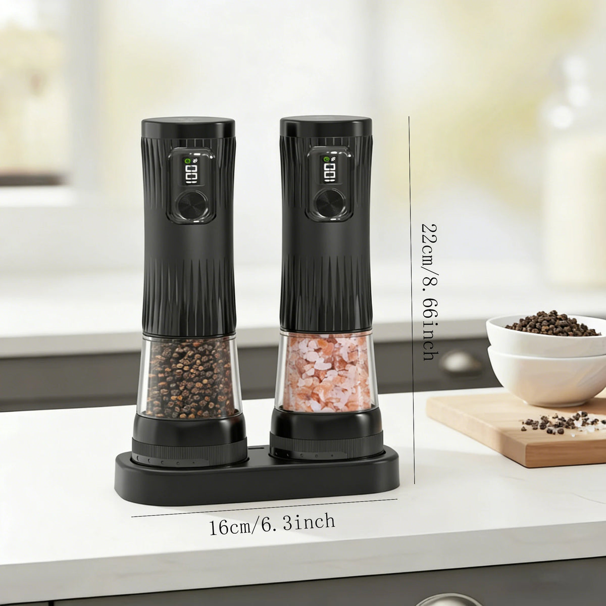 USB Rechargeable Electric Salt and Pepper Grinder