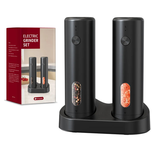 1PC/2PCS USB Rechargeable Automatic Pepper Grinder Set Salt And Pepper