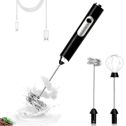 Milk Frother Handheld for Coffee, Electric Whisk 3 Speed Adjustable