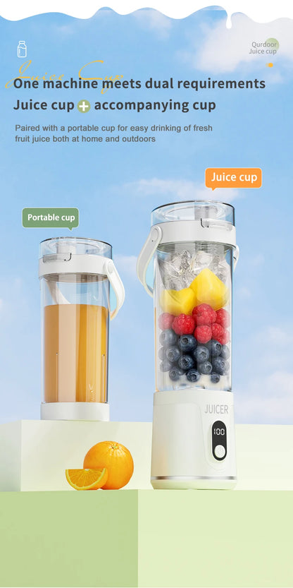 Double Cup Multifunction Juicer USB Rechargeable Fruit Blender