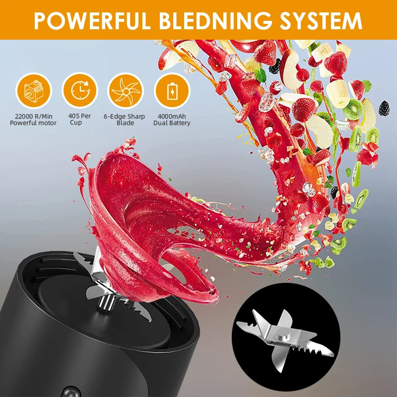 Portable Electric Juice Blender USB Rechargeable Fruit Juicer