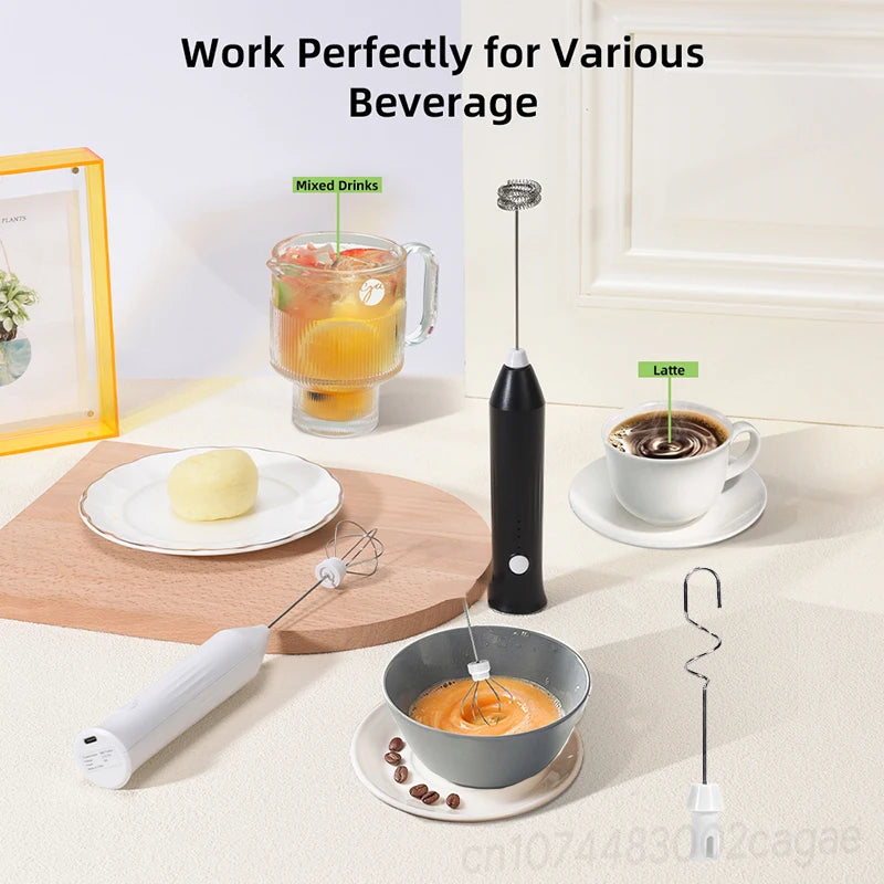 Electric Coffee Milk Foaming Mixer Coffee Creamer Whisk Handheld Egg Beater Froth Mixer Kitchen Automatic Kitchen Whisk Tools
