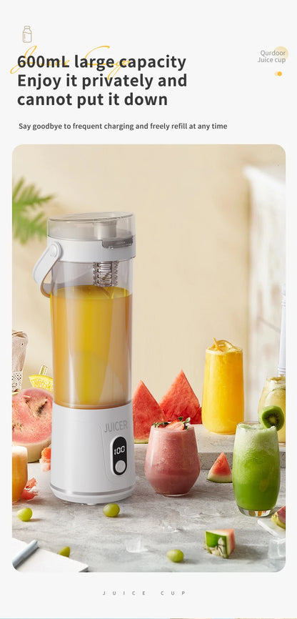 Double Cup Multifunction Juicer USB Rechargeable Fruit Blender