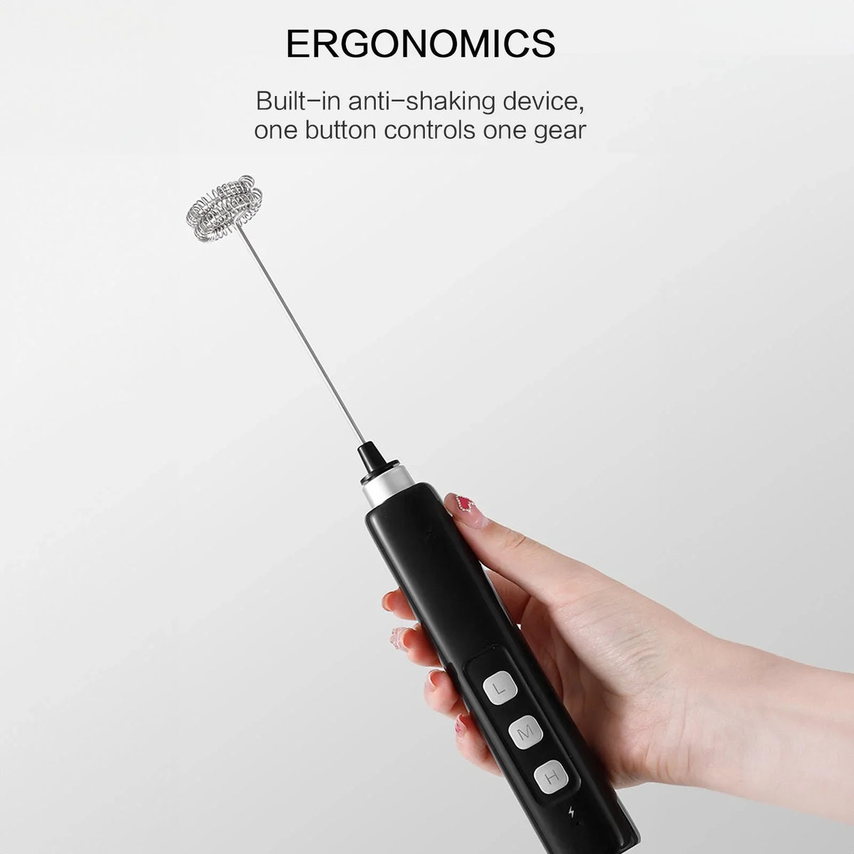 Rechargeable Handheld Milk Frother Mini Electric Mixer