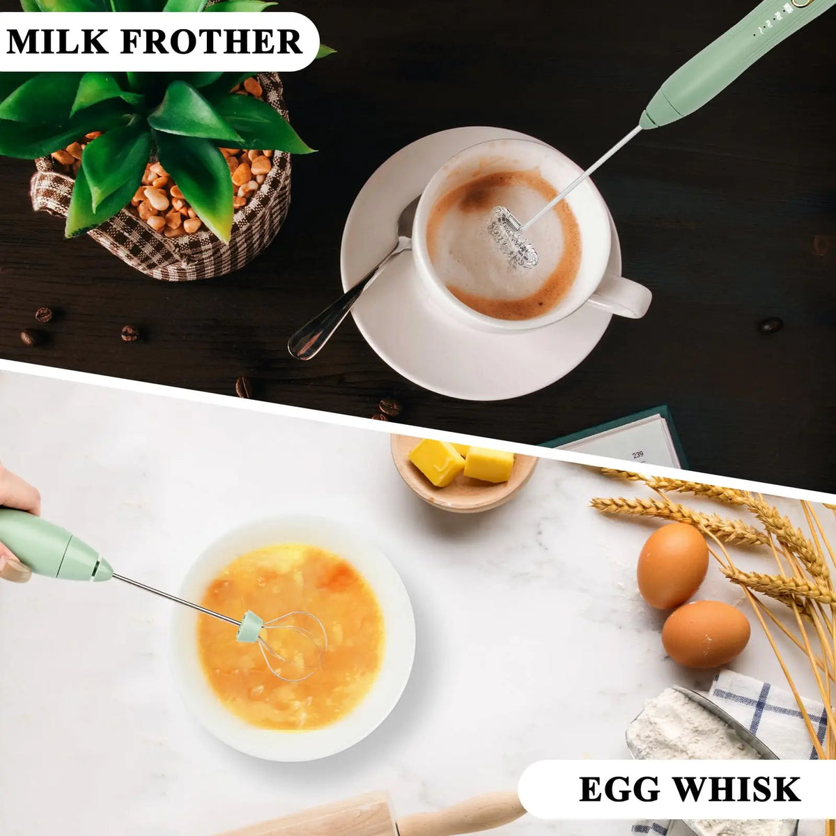 Kitchen Powerful Milk Frother Handheld Foam Maker