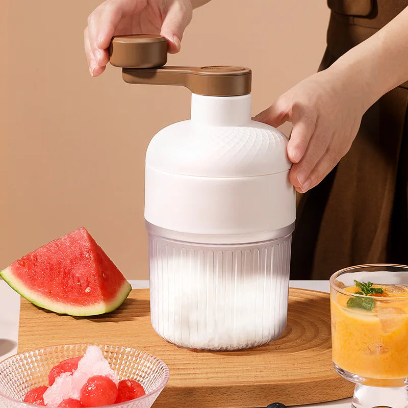 Portable Manual Shaved Ice Maker Machine Set
