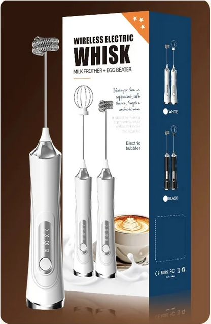 USB Electric Milk Frother Handheld Milk Coffee Machine 3-Speed Wireless Egg Beater Kitchen Mixer Multifunctional Food Mixer
