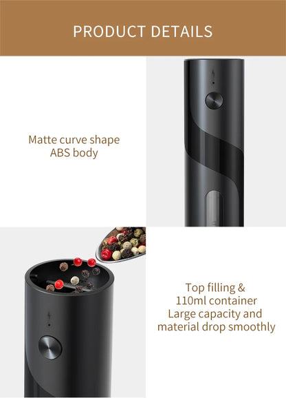 Electric Salt And Pepper Grinder Rechargeable Spice Grinders