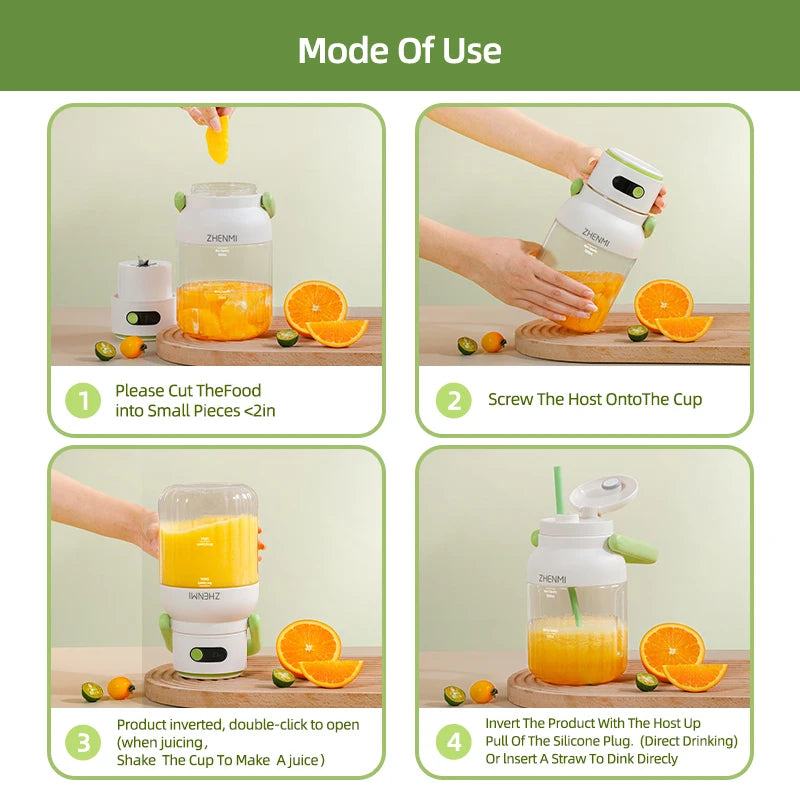Portable Juicer 33oz. Vessel USB-C Rechargeable For Juicing