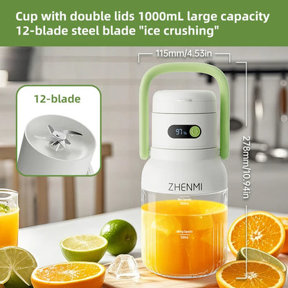 Portable Juicer 33oz. Vessel USB-C Rechargeable For Juicing