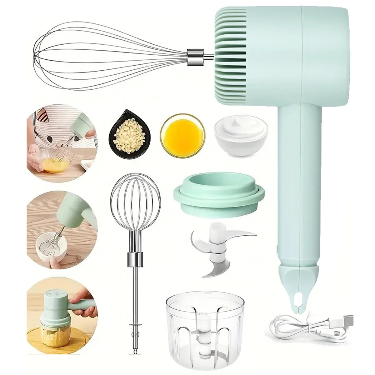 1pc Egg Beater Automatic Cake Baking, USB Rechargeable