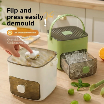 Double Layer Portable 48 Grid Press Type Ice Maker