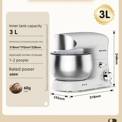 3L Stand Mixer Automatic Dough Kneading Whisk Egg Beater