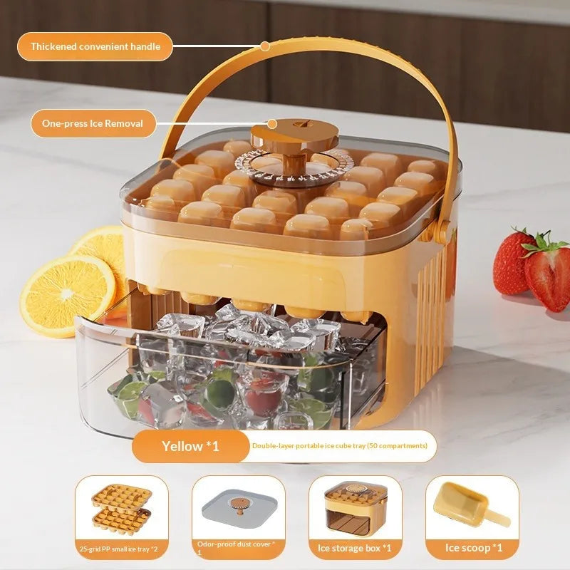 Double Layer 50 Cube Ice Maker with Easy Press Cap