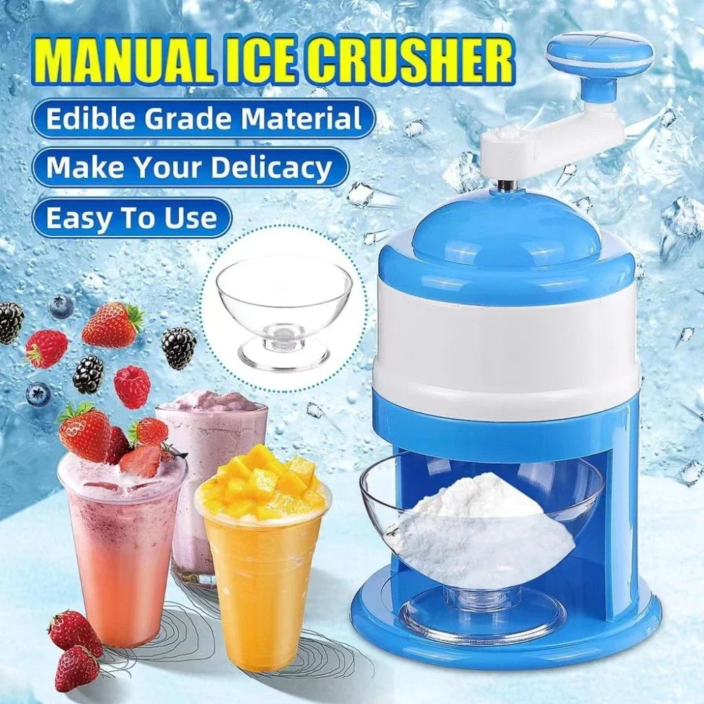 Ice Shaver Snow Cone Hand Crank Ice Crusher Portable Ice Machine