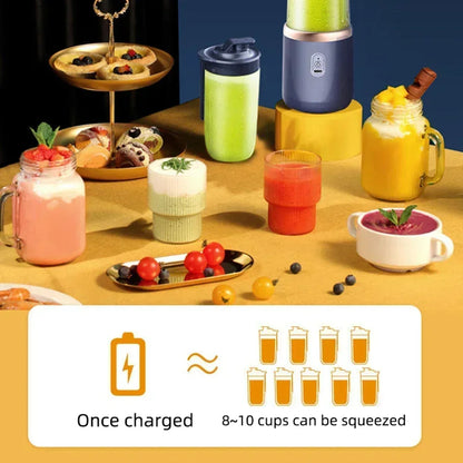 6 Blades Electric Juicer Cup 2 Cups For Travel Portable Juicer Mixer