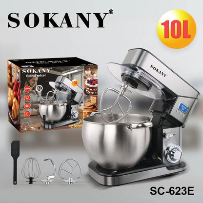 Sokany 2000W 10L Stand Mixer Planetary Mixer Stainless Steel Bowl