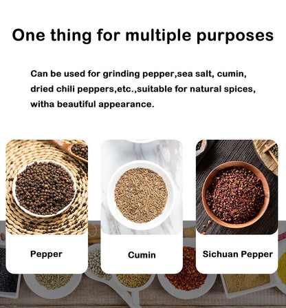Salt and Pepper Grinder, Solid Wood Spice Pepper Mill