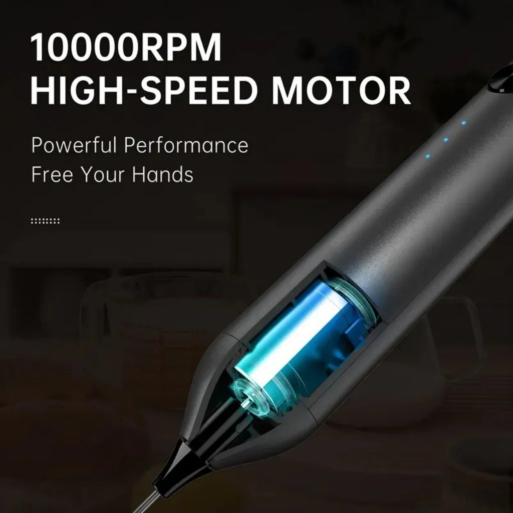 Wireless Electric Mini Milk Frother Coffee Whisk Portable Egg Beater