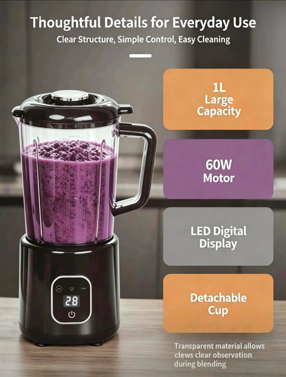 Juicer Smoothie Maker LED Display Easy Clean Countertop Blender for Baby