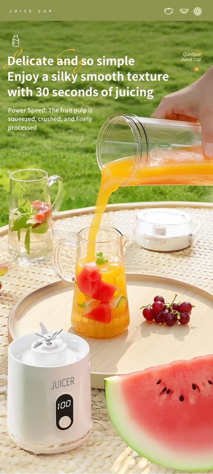 Double Cup Multifunction Juicer USB Rechargeable Fruit Blender