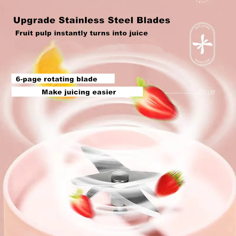 Electric Juicer Cup 6 Blades Blender Milkshake Machine