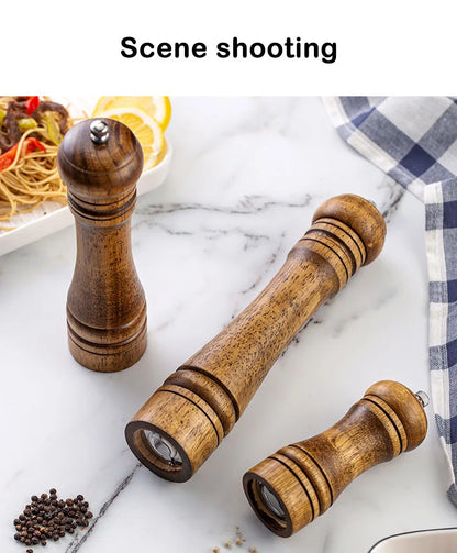 Salt and Pepper Grinder, Solid Wood Spice Pepper Mill