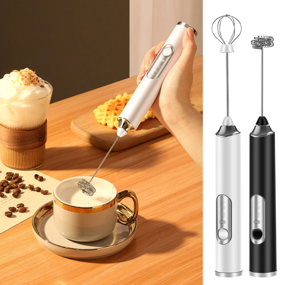 High Quality Wireless Electric Milk Frother Whisk Egg Beater