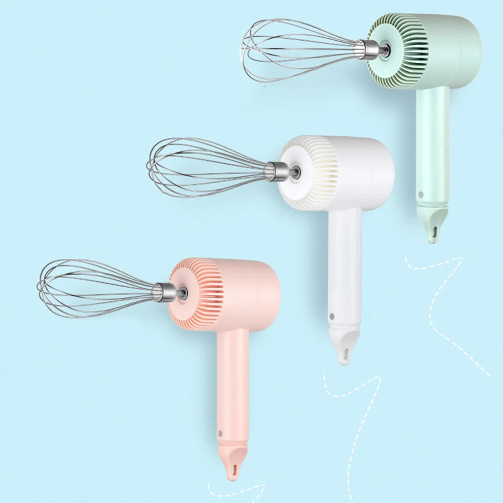Wireless Electric Food Mixer USB Hand Blender Portable 3 Speeds Dough Garlic Crusher Cream Egg Beater Baking Masher Kitchen Tool