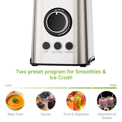 BioloMix 3 in 1 Smoothie Blender With Stainless Steel Blades,