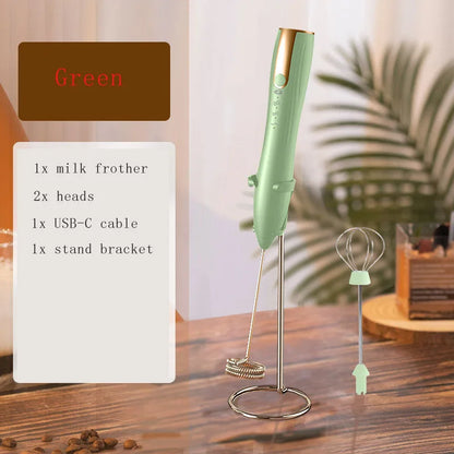 Milk Frother Handheld for Coffee, Electric Whisk 3 Speed Adjustable