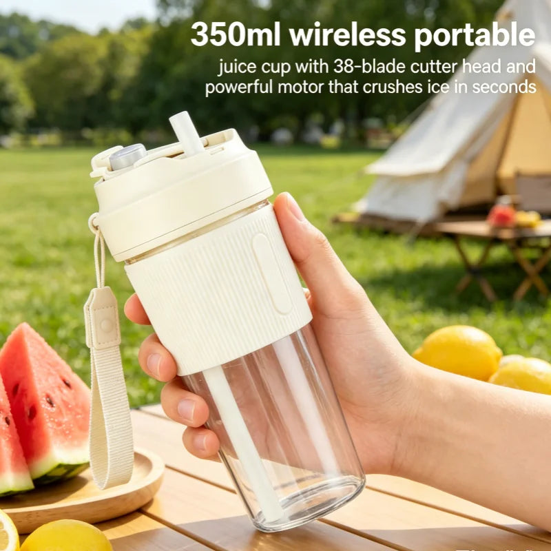 350ml Electric Juicer Cup 38 Blades Blender Milkshake
