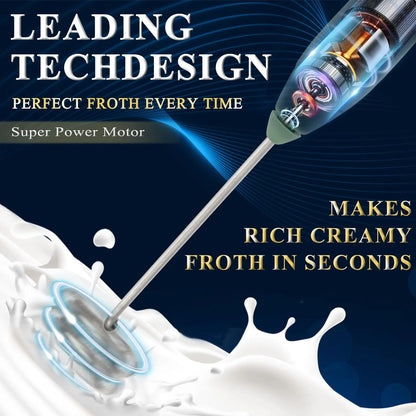 Kitchen Powerful Milk Frother Handheld Foam Maker