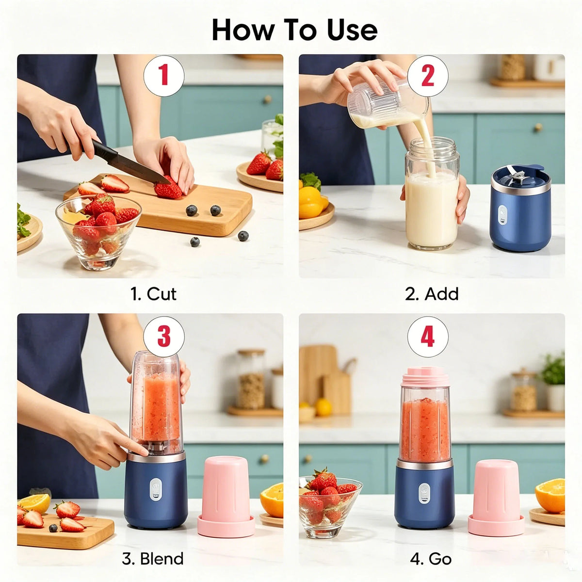 Portable Fruit Juicer Blenders Outdoor Personal Electric Mini Bottle