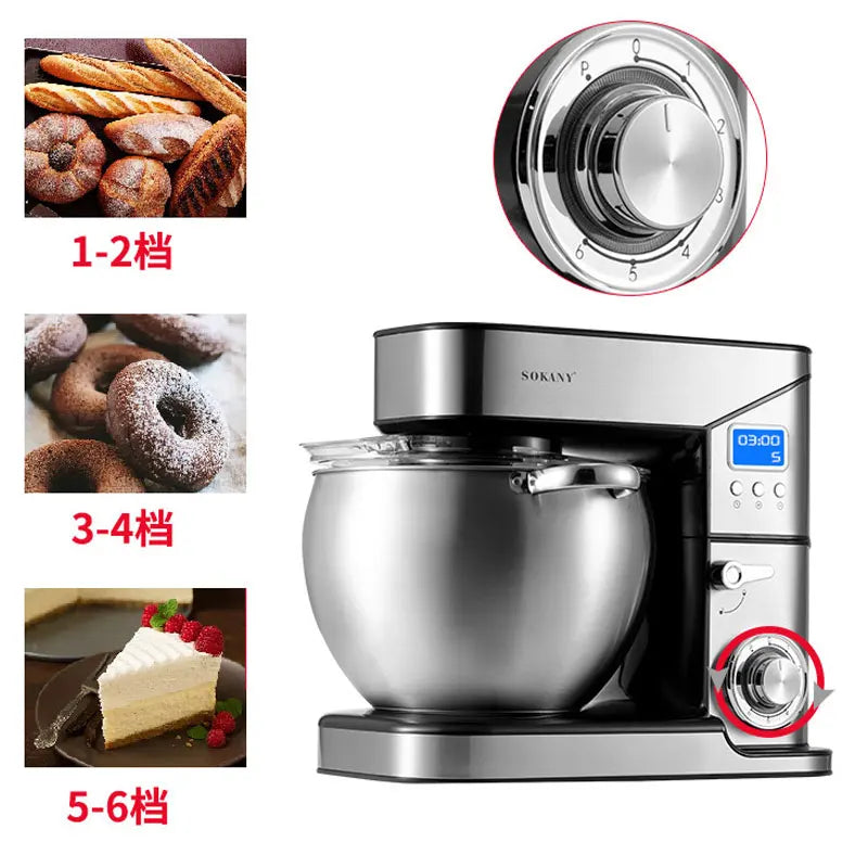 Sokany 2000W 10L Stand Mixer Planetary Mixer Stainless Steel Bowl
