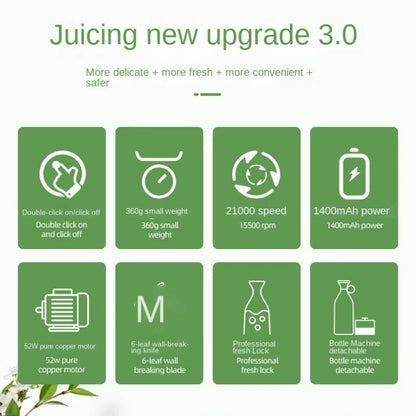 Electric Orange Juicer Bottle Portable Juicer Blender