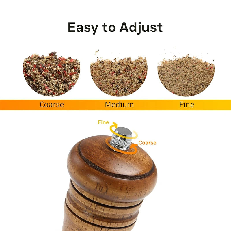 Wooden Salt and Pepper Grinder Set Premium Oak Wood Salt Grinders