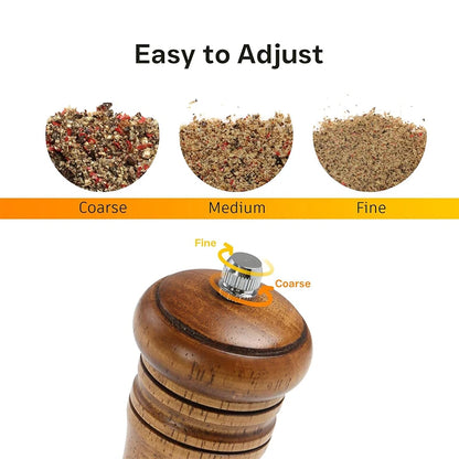 Wooden Salt and Pepper Grinder Set Premium Oak Wood Salt Grinders