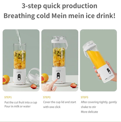 Double Cup Multifunction Juicer USB Rechargeable Fruit Blender