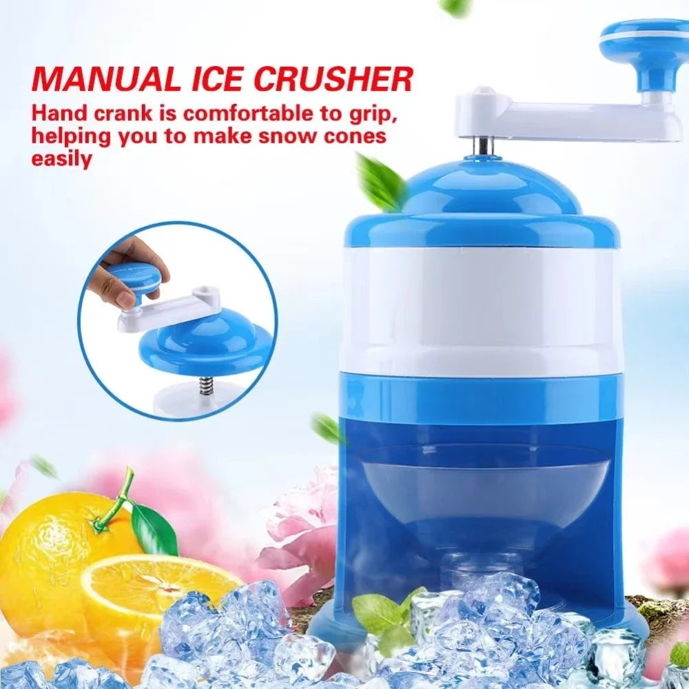 Ice Shaver Snow Cone Hand Crank Ice Crusher Portable Ice Machine