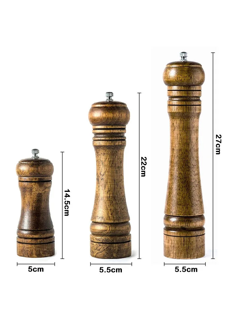 Salt and Pepper Grinder, Solid Wood Spice Pepper Mill