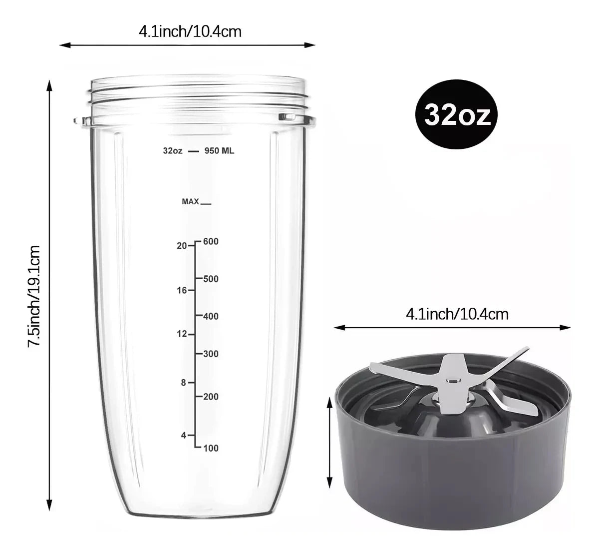 Blender Cup with Blade For Nutribullet
