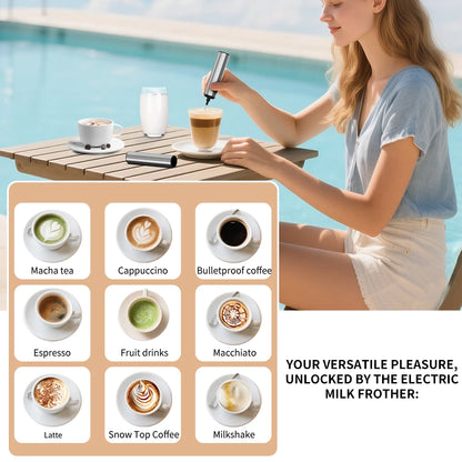 Wireless Electric Mini Milk Frother Coffee Whisk Portable Egg Beater