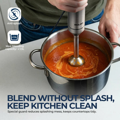 4-in-1 Hand Immersion Blender Powerful Stainless Steel Whisk