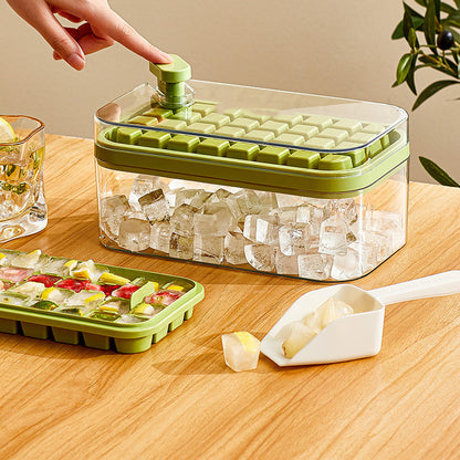 One-button Press Type Ice Mold Box Plastics Ice Cube Maker