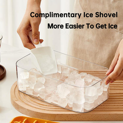 Ice Cube Tray With Lid And Bin, 64 Pcs Ice Cubes Molds, Ice Trays