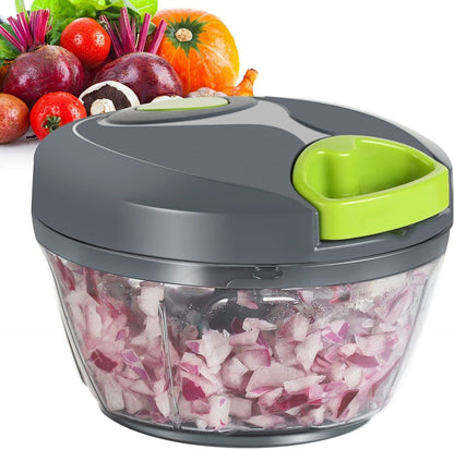 Hand Pull Chopper Vegetable Fruit Cutter Food Onion Veggie Dicer Slicer Kitchen