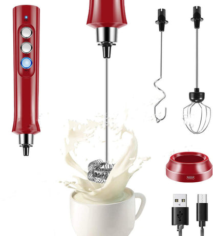 New Product Rechargeable Electric Milk Frothier Stainless Steel Mixer