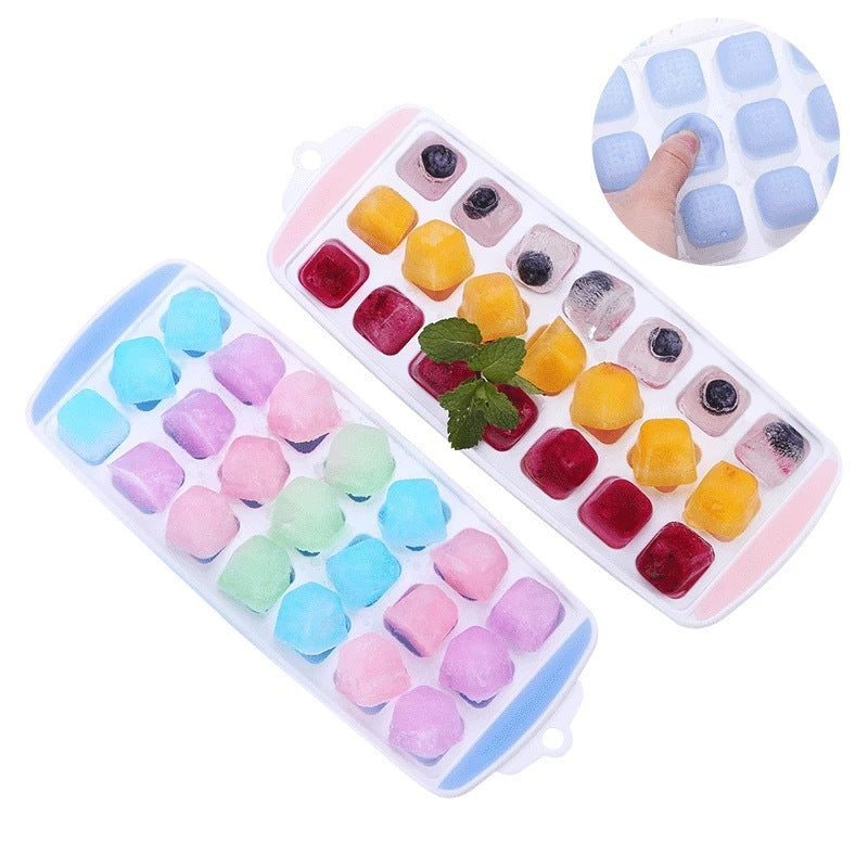 Ice Cube Mold With Lid In 21 Compartments