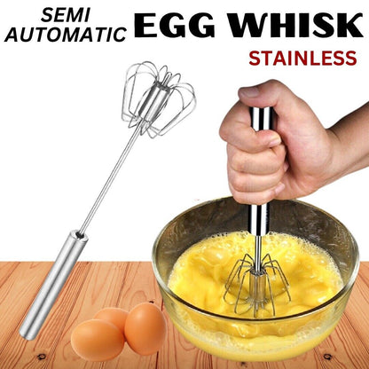 Hand Push Rotary Whisk Blender Versatile Milk Frother Mixer Stirrer Kitchen Tool
